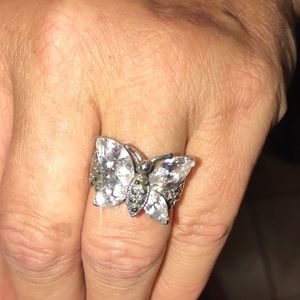 Sterling silver marcasite Butterfly ring